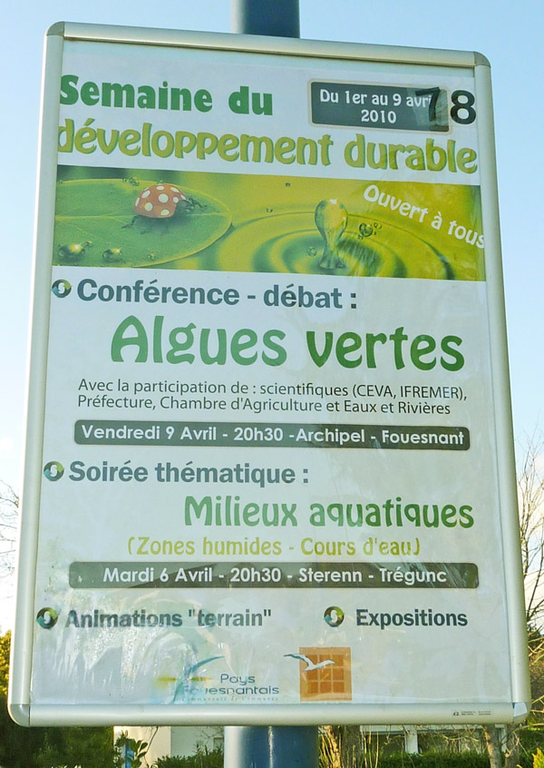 Annonce d'une conférence sur les algues vertes à l'Archipel